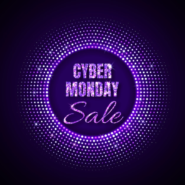 Fondo de tecnología Cyber Monday Sale en estilo neón