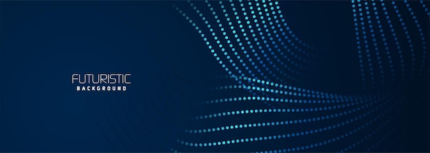 fondo en tecnología de datos futurista ondas de medio tono con puntos que fluyen puntos fondo azul oscuro
