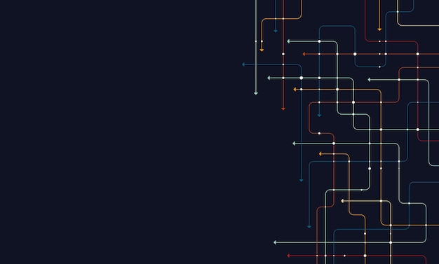 Fondo de tecnología digital Concepto con línea de tecnología Tecnología de fondo de placa de circuitos