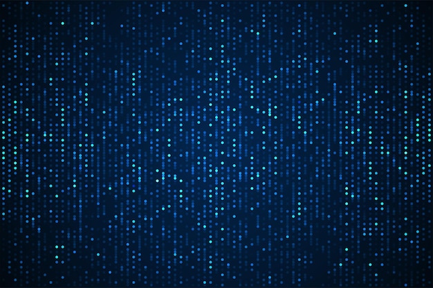 Fondo de tecnología digital Fondo de píxeles de patrón azul de círculo de datos digitales