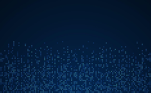 Fondo de tecnología digital Puntos de datos digitales Fondo de píxeles de patrón azul