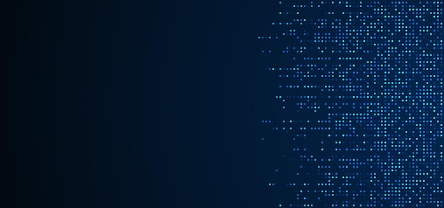 Fondo de tecnología digital Puntos de datos digitales Fondo de píxeles de patrón azul