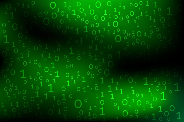 Fondo de tecnología digital verde con números binarios