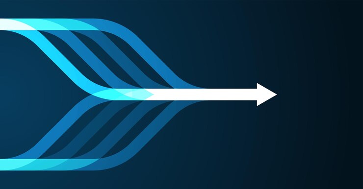 Vector fondo de tecnología de dirección de flecha abstracta alta velocidad hitech