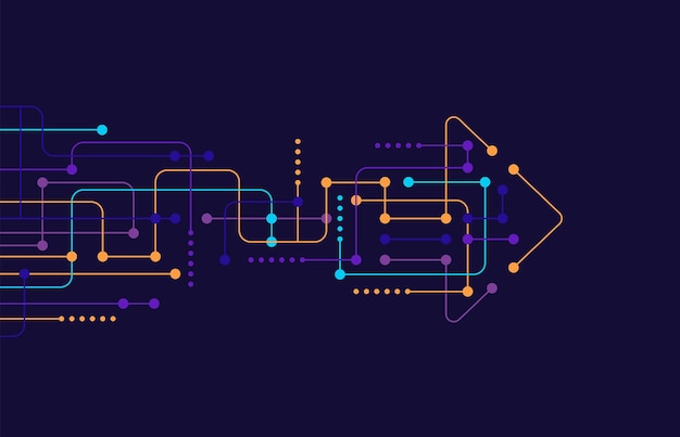 Fondo de tecnología de dirección de flecha abstracta Alta velocidad Hitech