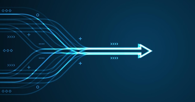Fondo de tecnología de dirección de flecha abstracta