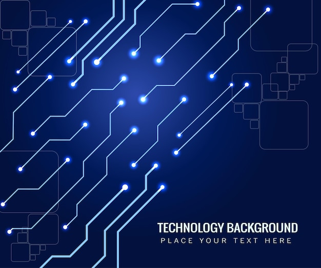 Fondo de tecnología con elementos de placa de circuito ilustración vectorial