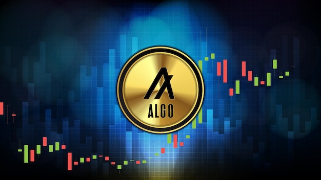 Fondo de tecnología futurista abstracta de Algorand (ALGO) Gráfico de precios Gráfico moneda digital criptomoneda