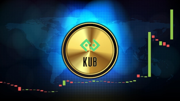 Fondo de tecnología futurista abstracta de bitkub coin (kub) gráfico de precio gráfico moneda digital criptomoneda