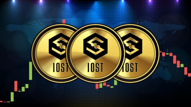 Fondo de tecnología futurista abstracta de IOST (IOST) Gráfico de precios Gráfico moneda digital criptomoneda