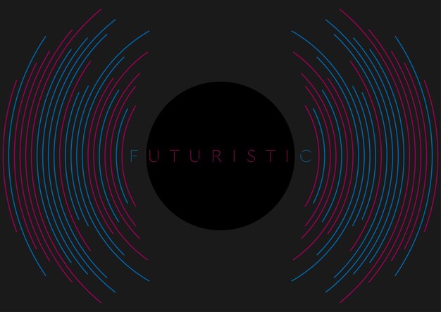 Fondo de tecnología futurista abstracta de líneas finas circulares