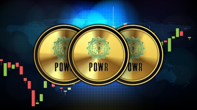 Fondo de tecnología futurista abstracta de Powerledger (POWR) Precio gráfico Gráfico moneda digital criptomoneda