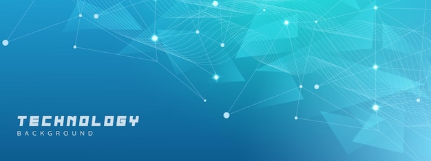 Fondo de tecnología futurista abstracto con formas geométricas Líneas de conexión de datos Tecnología brillante Puntos de partículas