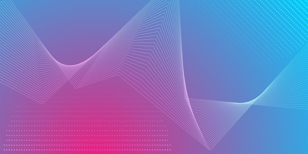 Fondo de tecnología futurista abstracto de líneas mínimas azul púrpura