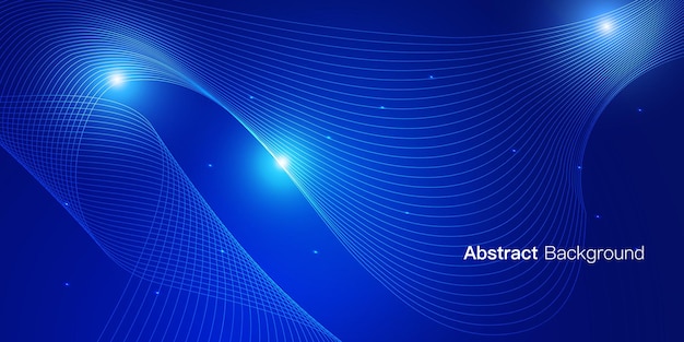 Fondo de tecnología futurista Ilustración vectorial abstracta de pantalla de luz de onda de línea azul