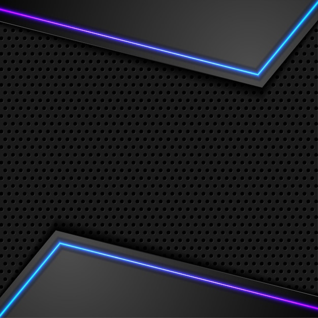 Fondo de tecnología futurista con líneas de neón brillantes