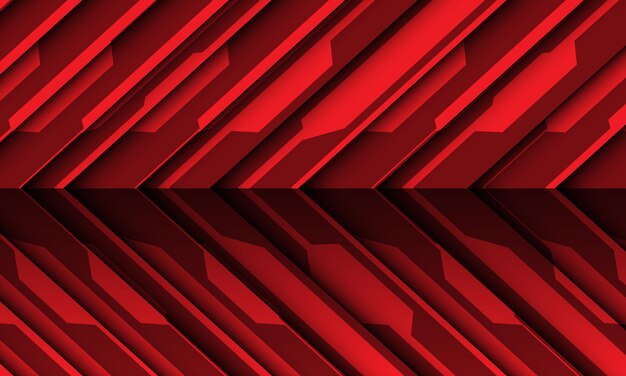 Fondo de tecnología futurista moderna dirección de flecha de sombra cibernética de circuito rojo abstracto