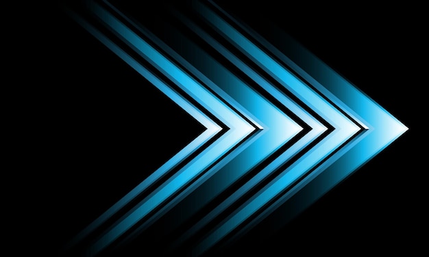 Fondo de tecnología futurista moderna de diseño cibernético de metal negro de dirección de flecha azul abstracto