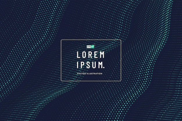Fondo de tecnología futurista de patrón de partículas que agita verde abstracto