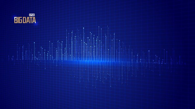 Fondo de tecnología de Internet de big data de espacio 3d de partículas de línea de punto azul