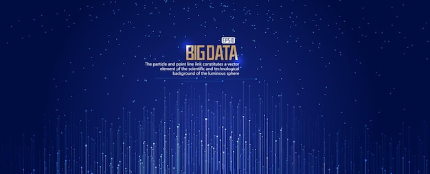 Fondo de tecnología de Internet de big data de espacio 3d de partículas de línea de punto azul