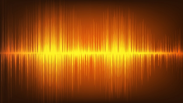 Fondo de tecnología de onda de sonido digital naranja
