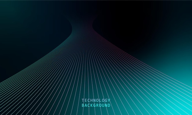 Fondo de tecnología de ondas abstractas con luz azul suave y fluida