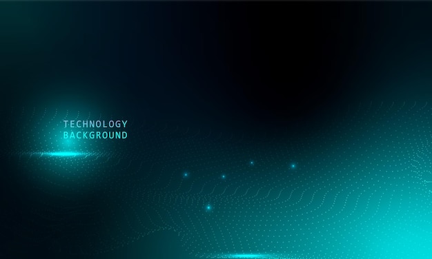 Fondo de tecnología de ondas abstractas con luz azul suave y fluida