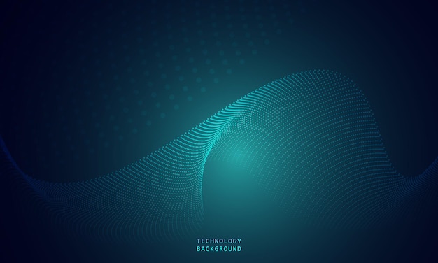 Fondo de tecnología de ondas abstractas con luz azul suave y fluida