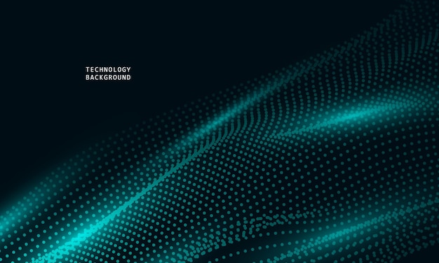 Fondo de tecnología de ondas abstractas con luz azul suave y fluida