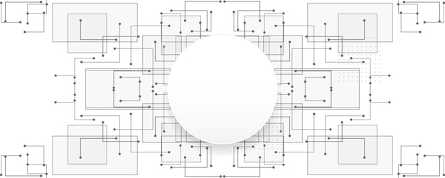 Fondo de tecnología patrón geométrico de alta tecnología creativa composición general gris y blanca