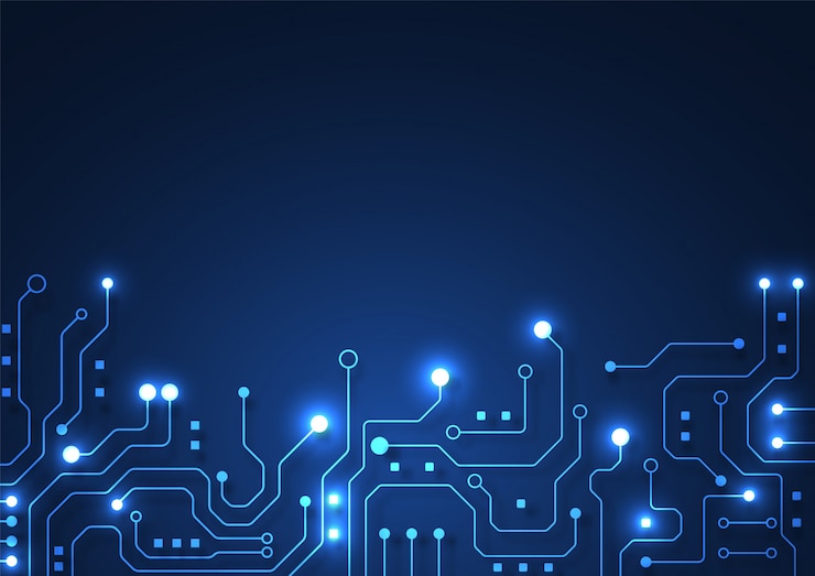 Vector fondo de tecnología de placa de circuito con sistema de conexión de datos digitales de alta tecnología y computadora electrónica