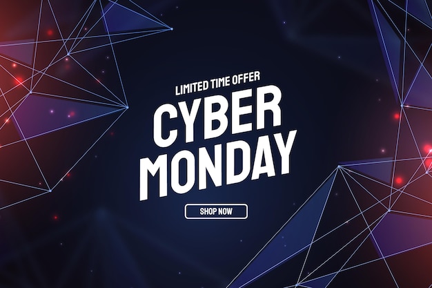 Vector fondo de tecnología realista cyber monday