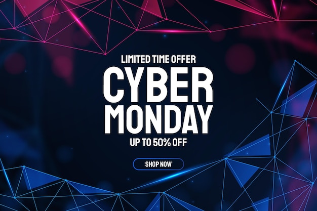 Fondo de tecnología realista cyber monday