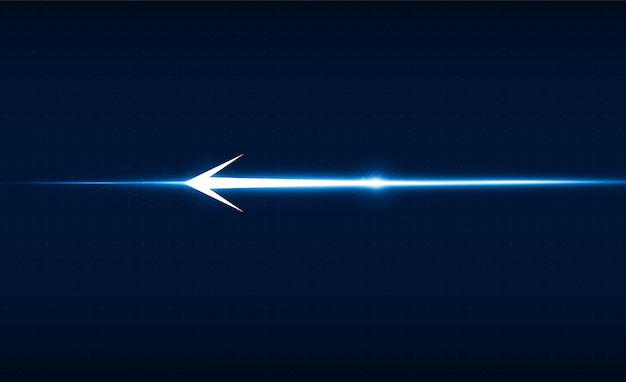 Fondo de tecnología de salida de luz de velocidad de flecha abstracta Diseño de vector de fondo de innovación de concepto de comunicación de alta tecnología