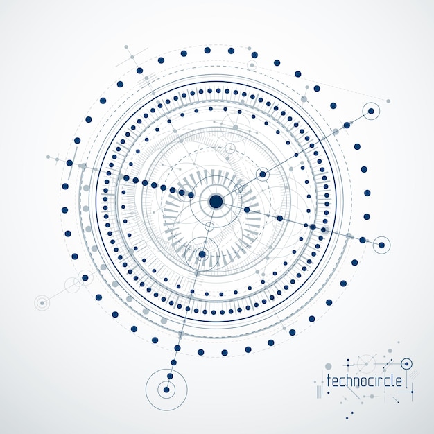 Fondo de tecnología de vector abstracto futurista. Papel pintado de ingeniería mecánica.