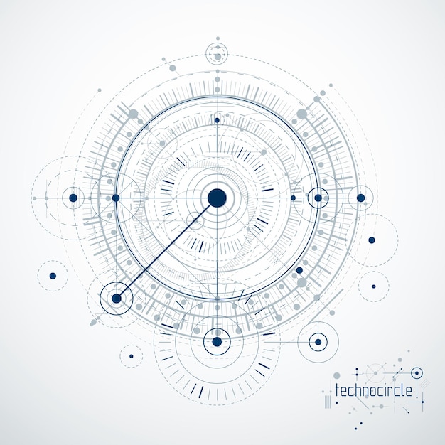Fondo de tecnología de vector abstracto futurista. Papel pintado de ingeniería mecánica.