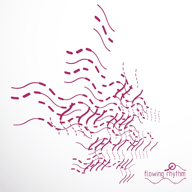 Fondo de tecnología de vector abstracto futurista. Patrón de líneas onduladas abstractas, ilustración gráfica de arte.