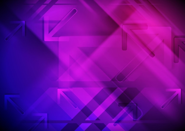 Vector fondo de tecnología de vector azul y morado con flechas