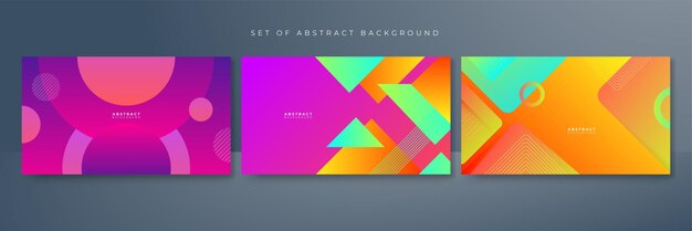 Fondo de tecnología de vector de formas geométricas de banner vívido vibrante colorido abstracto para folleto de diseño folleto de sitio web Fondo de pantalla de formas geométricas para página de inicio de presentación de póster