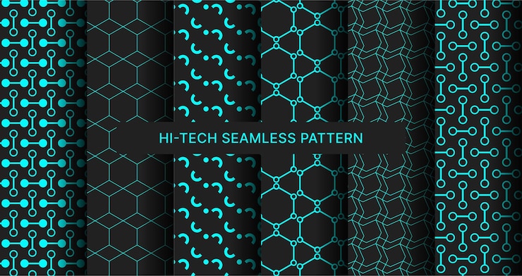 Vector fondo de tecnología vectorial de patrones sin fisuras de alta tecnología