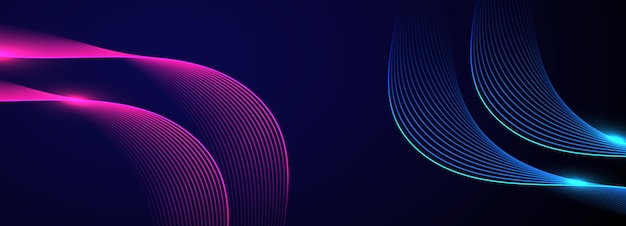 Fondo tecnológico abstracto con líneas fluidas