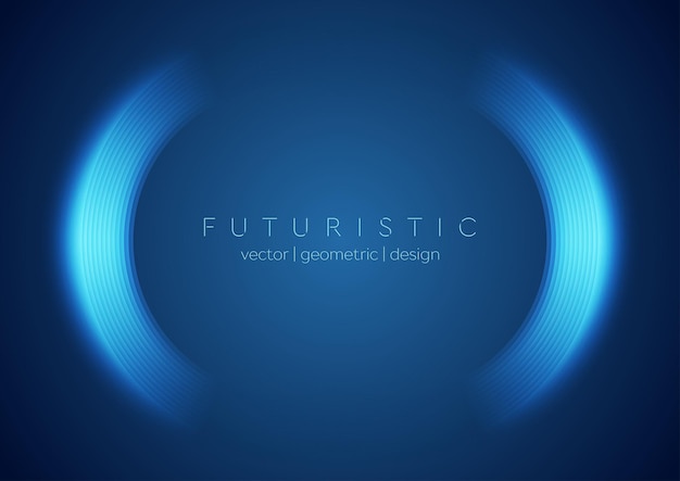 Fondo tecnológico azul brillante con formas redondas abstractas
