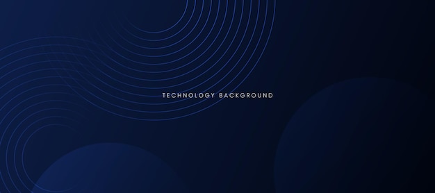 Fondo tecnológico azul con líneas circulares Diseño moderno futurista