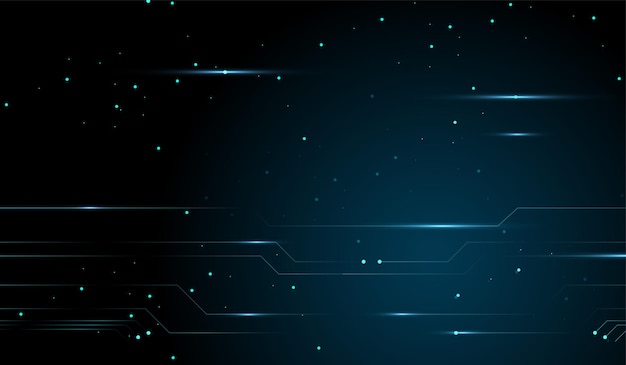 El fondo tecnológico en color azul oscuro y la tecnología abstracta diseño futurista con brillante