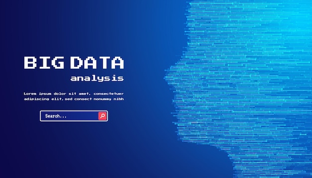 Fondo tecnológico Concepto de visualización de grandes datos Red neuronal artificial de información