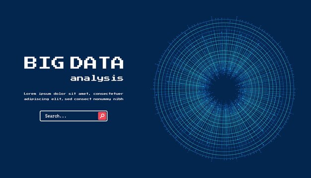 Fondo tecnológico Concepto de visualización de grandes datos Tecnología abstracta Círculo de placa de circuitos
