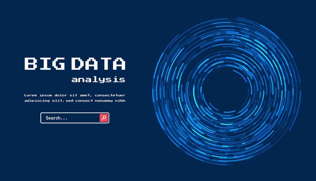 Fondo tecnológico Concepto de visualización de grandes datos Tecnología abstracta Círculo de placa de circuitos