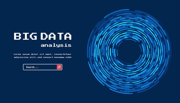 Fondo tecnológico Concepto de visualización de grandes datos Tecnología abstracta Círculo de placa de circuitos