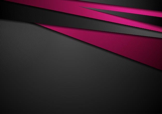 Fondo tecnológico corporativo abstracto negro y rosa Vector diseño moderno oscuro